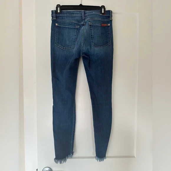 7 For All Mankind Womens Skinny Ankle Jeans with Frayed Hem - Picture 2 of 5